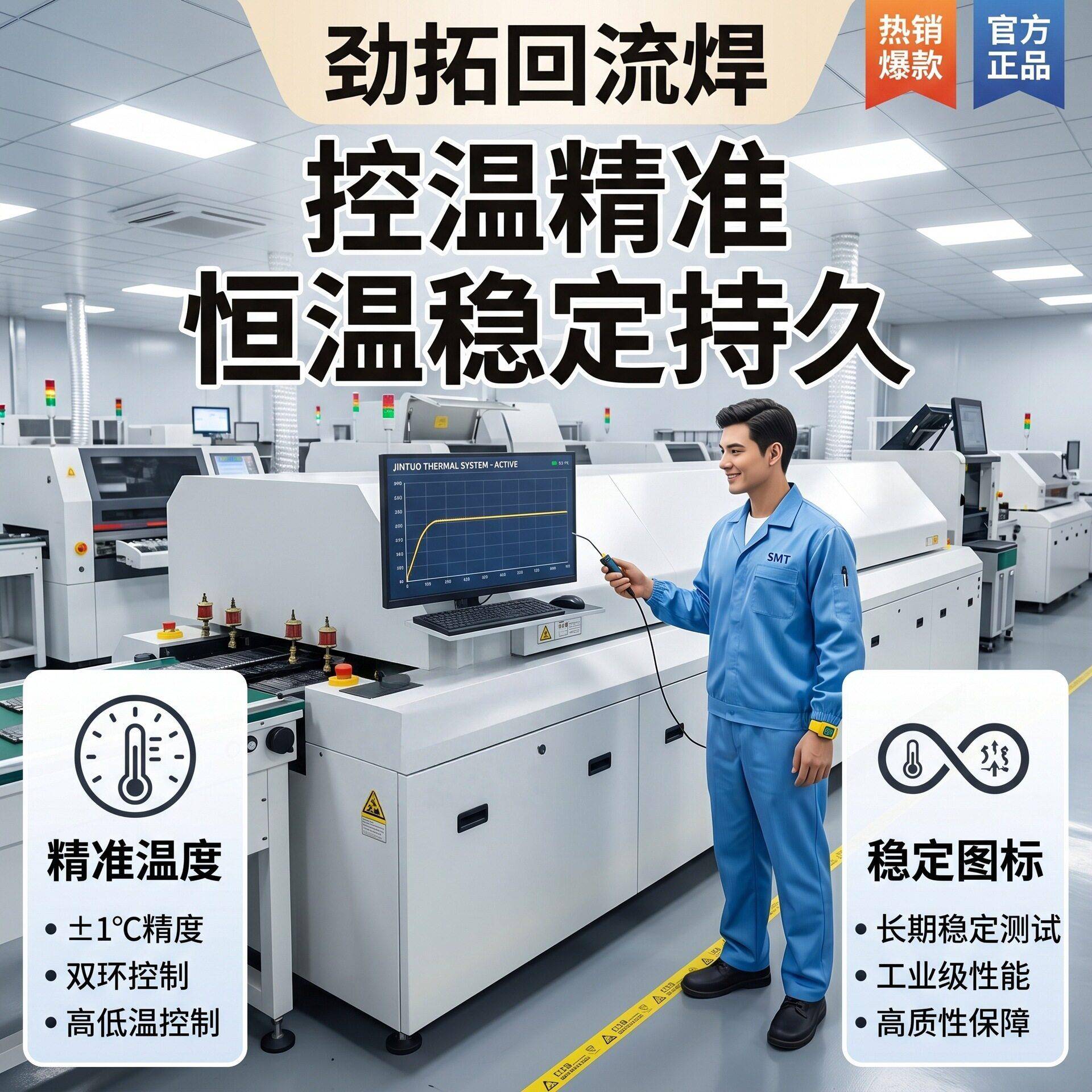 九成新劲拓8温区0氮气1回流炉无铅热风流焊控制器热回风效