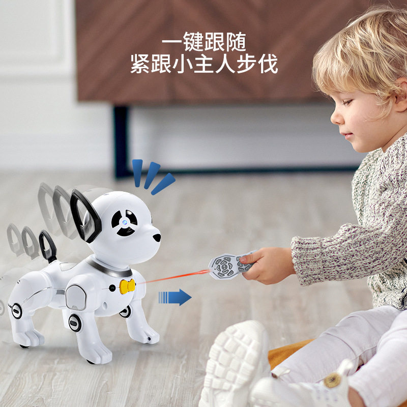 跨境遥控机器狗电动智能模仿特技编程一键跟随早教儿童玩具狗批发
