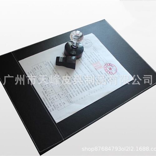 酒店宾馆前台接待垫黑色签字会议垫大号写字垫板带笔槽盖章案台垫