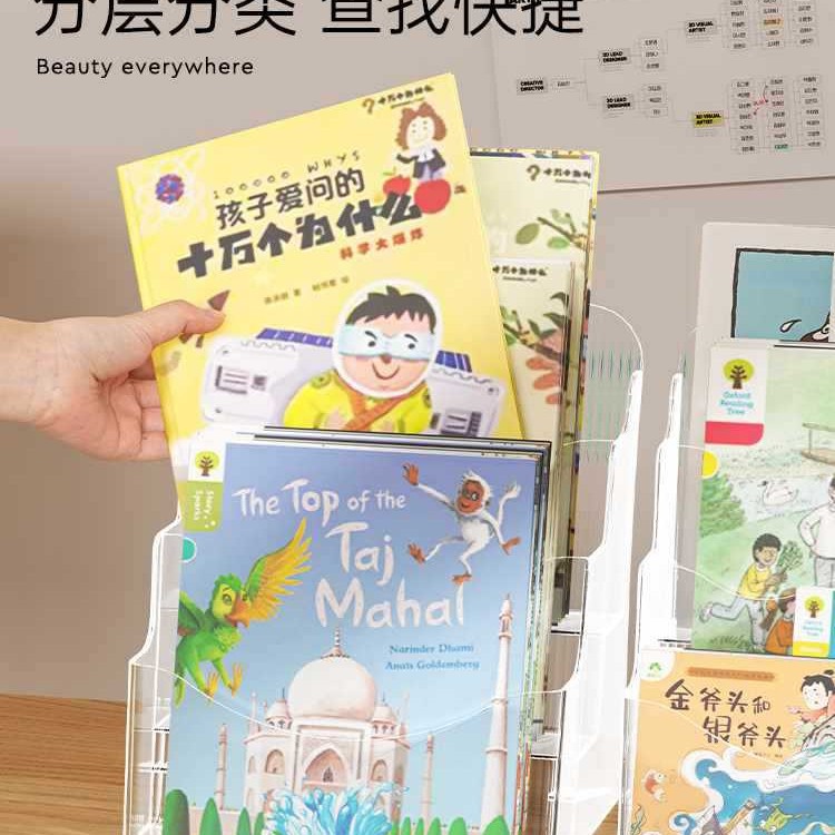儿童书架宝宝绘本多层收纳架家用桌面书本收纳盒床头阅读置物架子