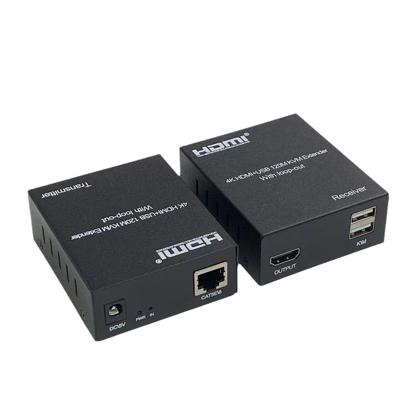 跨境4K30高清120米KVMHDMI延长器60M150m网线RJ45转200M环出