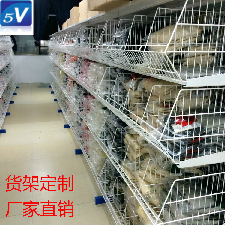 电商仓库服装货架超市斜口篮货架分隔货架斜口架服装网格货架