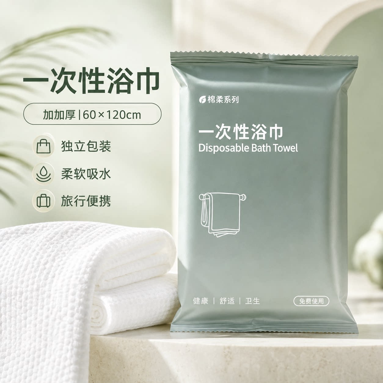 一次性浴巾便携毛巾酒店民宿专用柔软亲肤独立包装出差旅行洗脸巾