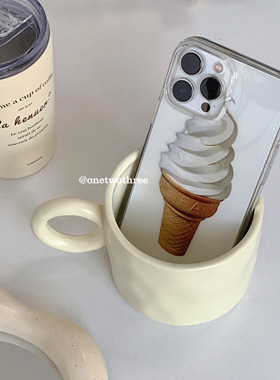 OneTwoThree冰淇淋iPhone14手机壳苹果13ProMax全包软壳XSMAX情侣