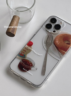 OneTwoThree贝果适用苹果13promax手机壳iPhone12软壳11小众XR/X