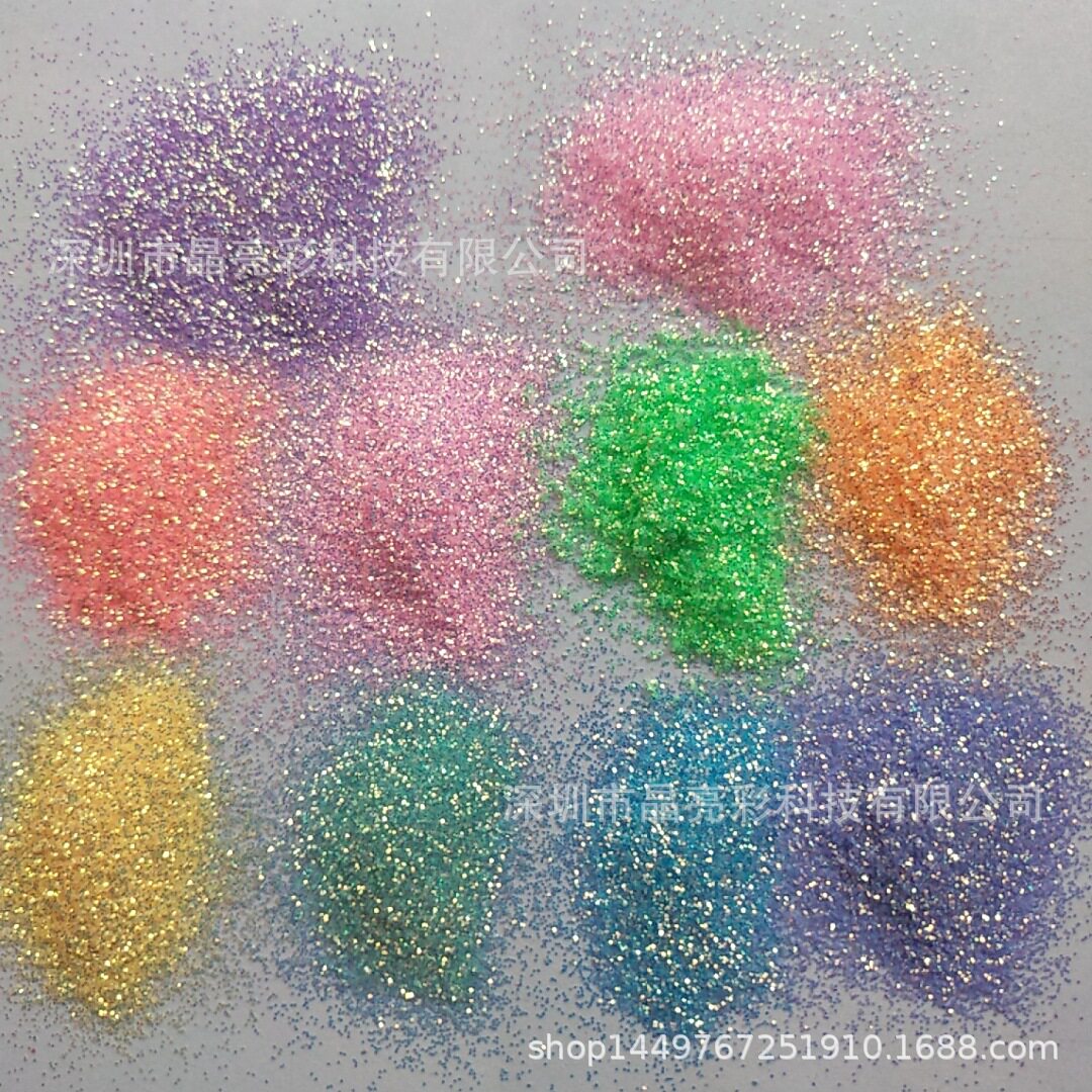 爆闪璀璨闪粉片幻彩亮粉片镜面高光指甲七彩粉流麻流沙滴胶金葱粉