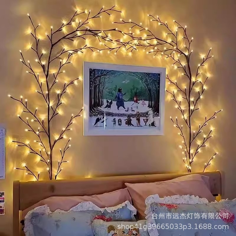 亚马孙led藤条树枝灯节日婚礼藤条装饰造型灯圣诞树枝灯树灯