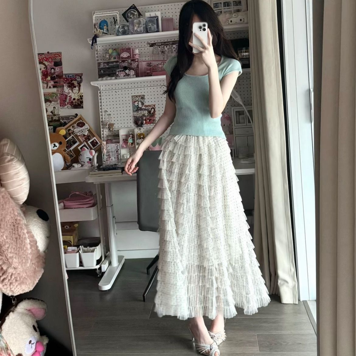 夏天漂亮波点半身裙套装女202半身裙