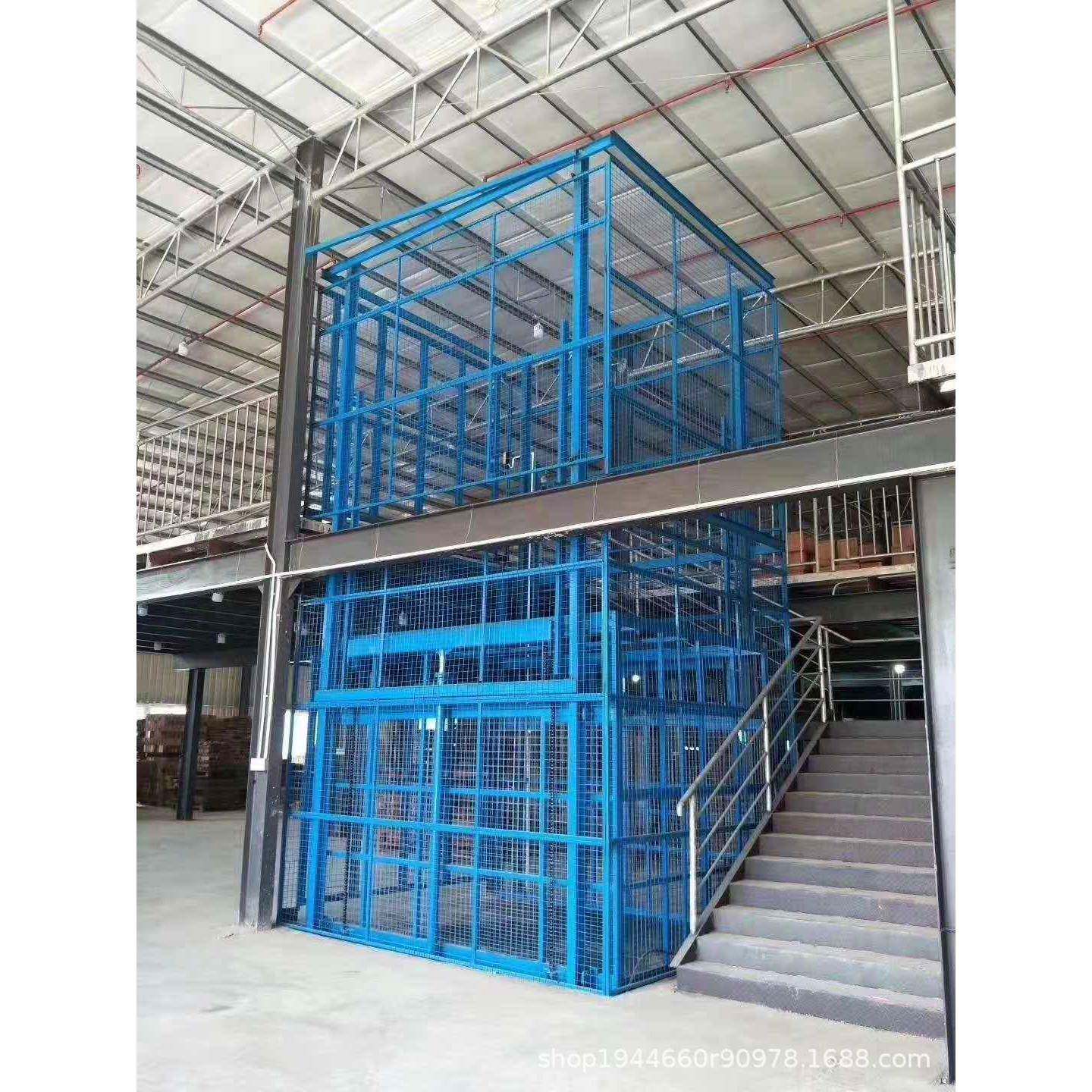 液压式升降机阁楼货梯双导轨货物提升机液压升降平台室外厂房货梯