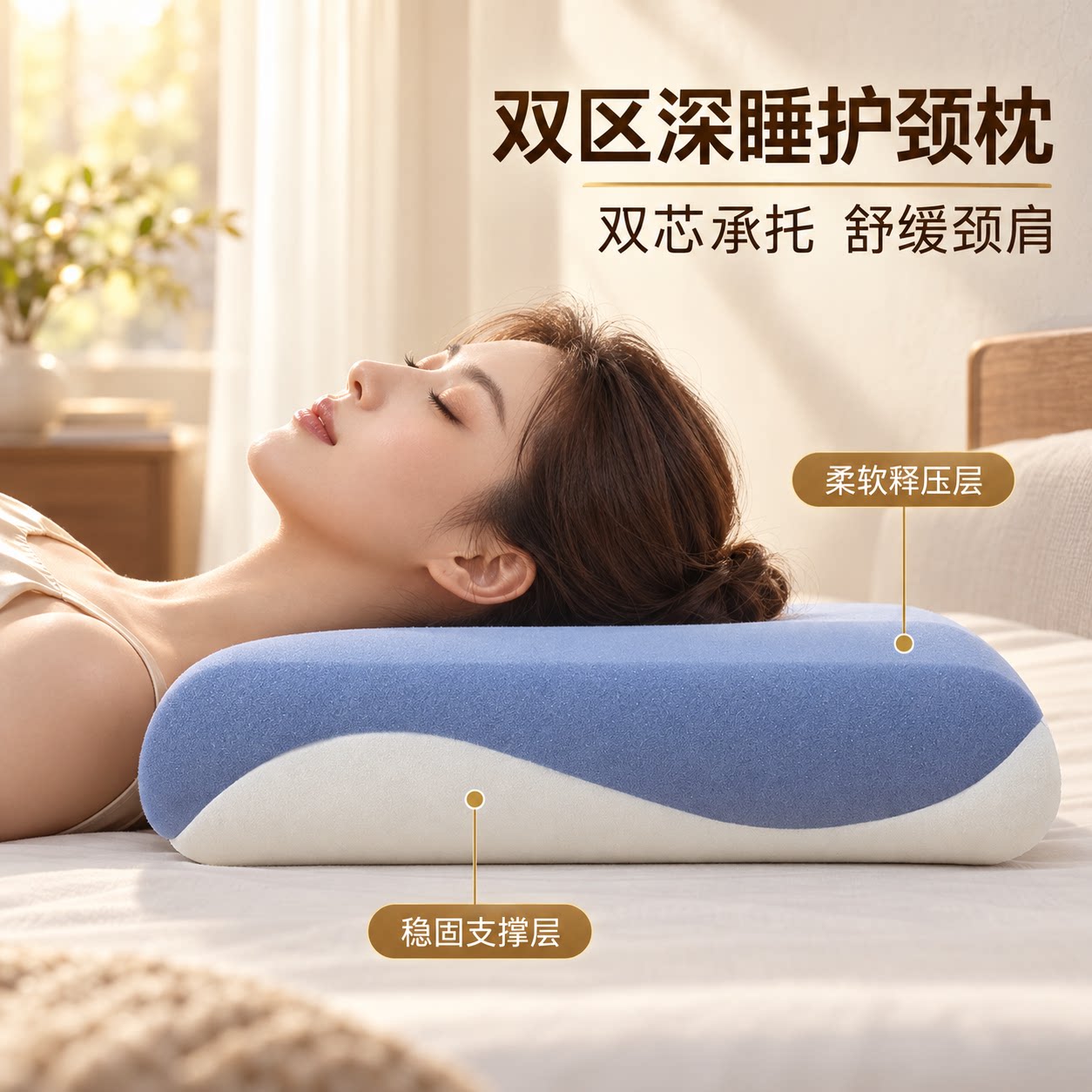 双区释压护颈慢回弹记忆枕Pro4.0