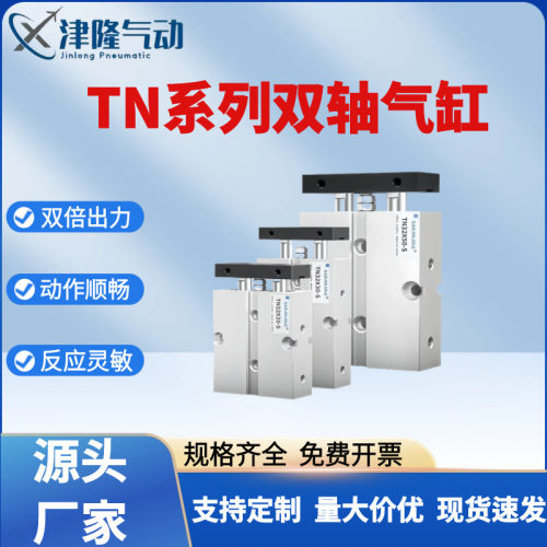 TN系列10X16X20活塞式气动双杆双轴气缸大推力可调行程带磁性气缸
