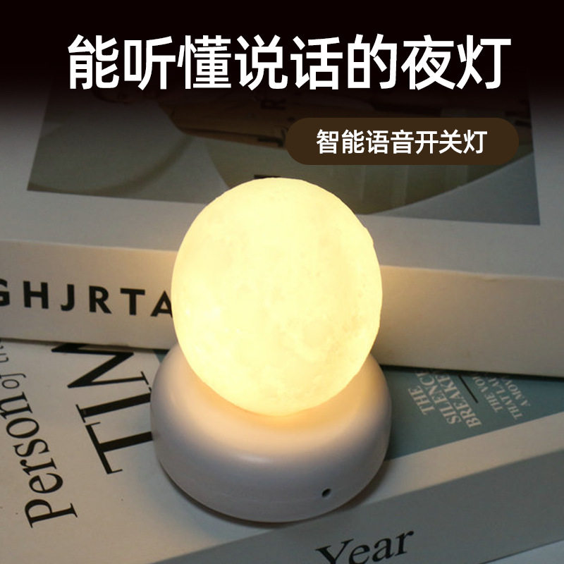 地球充电声控小夜灯睡眠可定时柔光小夜灯语言开关小夜灯起夜喂奶