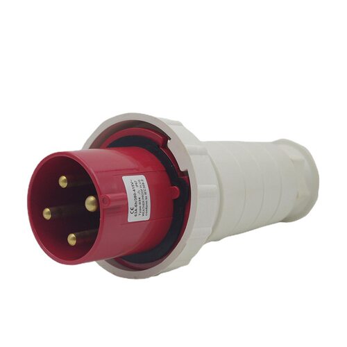 乐瑶电气工业防水插头044 4P125A移动明装对接IP67 380V四孔插头