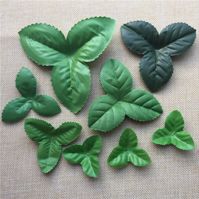 仿真绢布三角叶子 玫瑰花假叶片 丝网花配饰材料 其它配件用品图片