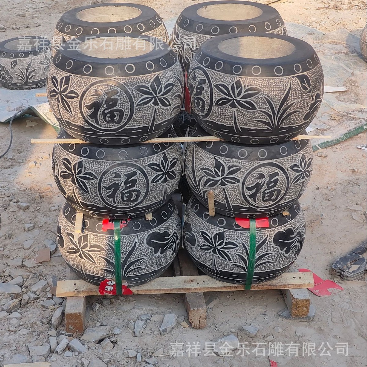 花岗岩柱墩石青石仿古柱础石空心柱顶石大理石柱脚底座圆石墩