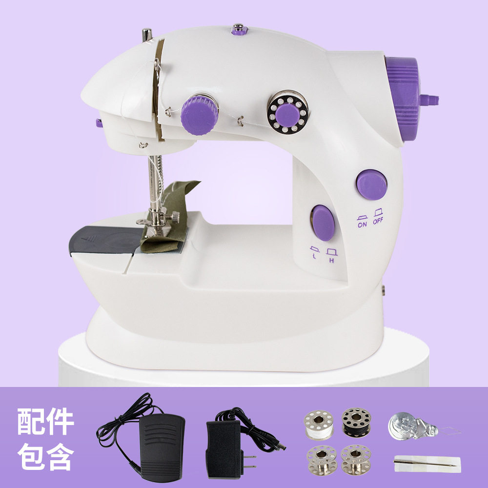 东正202小型电动家用全自动缝纫机台式裁缝机带灯脚踏便携缝纫机