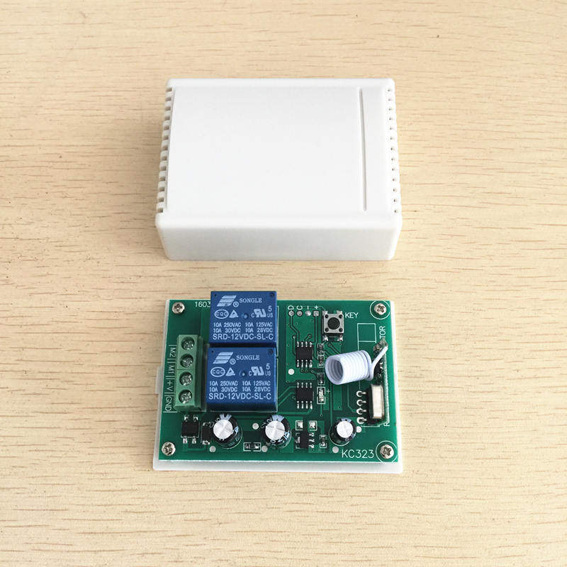 DC12V2路遥控开关电机控制器遥控车库门电动门窗帘控制板