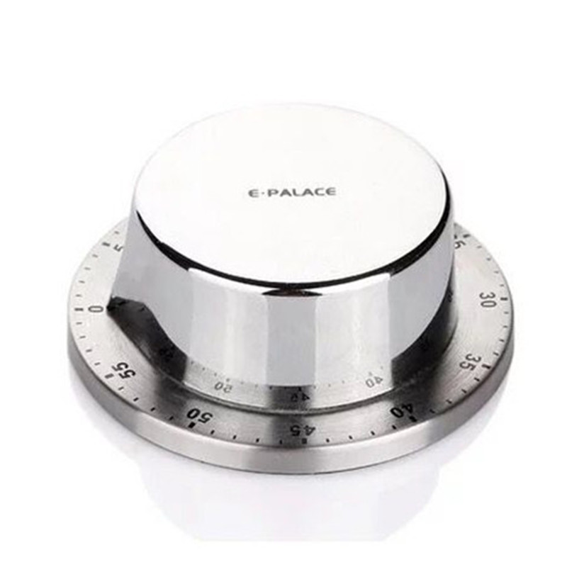 飞碟计时器厨房圆形带磁铁提醒器家用厨房小工具学生学习银色机械