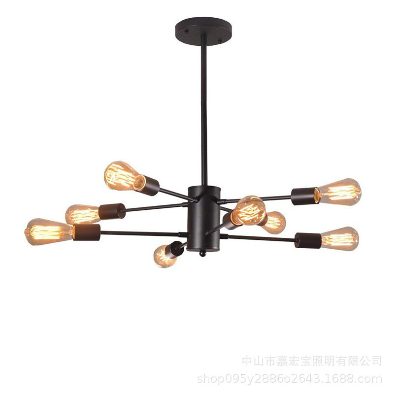 美式工业风多头吊灯北欧魔豆枝型分子客厅灯跨境热销小体积灯批发