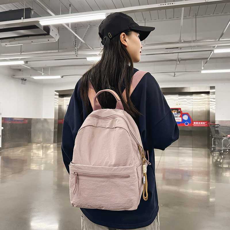 简约休闲迷你双肩包女2025新款时尚纯色小包包小清新学生旅游背包