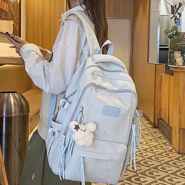 新款书包女生小学生2025初中生高中生大容量背包女孩字母双肩包包
