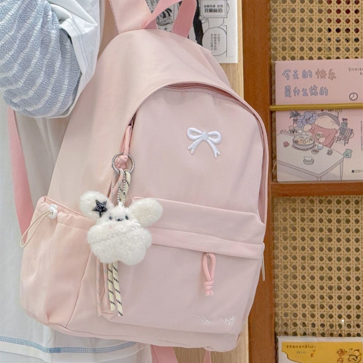 学生双肩背包新款高颜值日系ins清新甜美糖果色书包初高中生背包