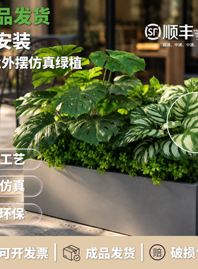 仿真绿植盆栽室内桌面小型玄关花箱围挡轻奢高级感假植物摆件落地