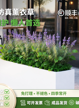 仿真薰衣草紫色仿生绿植户外花槽花箱景观摆设品店铺外摆假绿植