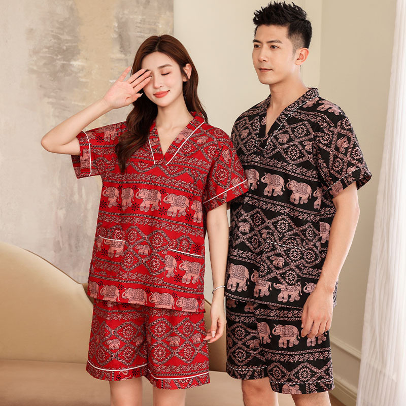 24男汗蒸服全棉吸汗浴服女休闲睡眠家居服纯棉桑拿服可批发舒适