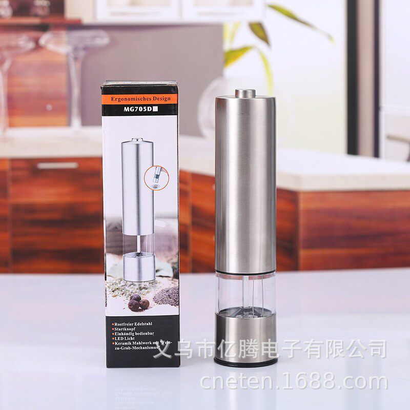 不锈钢胡椒研磨器海盐碾碎器家用厨房花椒黑胡椒粒研磨器调料瓶