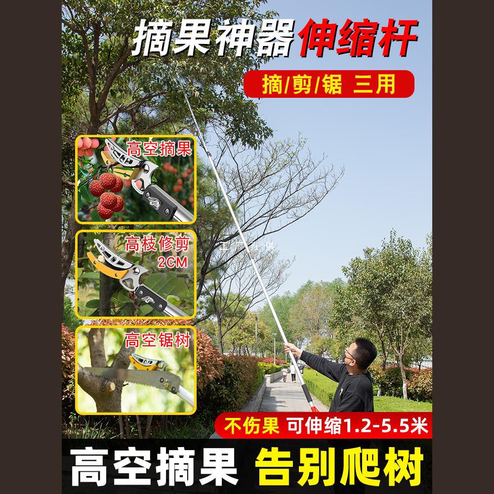 摘水果神器伸缩杆高空采摘果枇杷荔枝杨梅龙眼莲蓬剪刀修枝高枝剪