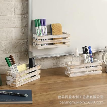 桌面木质名片盒带笔槽收纳木盒接待台签字笔架实木名片收纳木盒