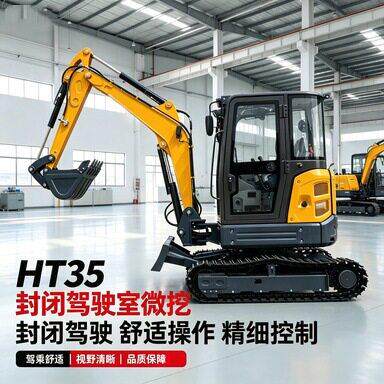 3.5吨小型挖机 多种颜色可选 配置多种配件一机搞定 全封闭驾驶室