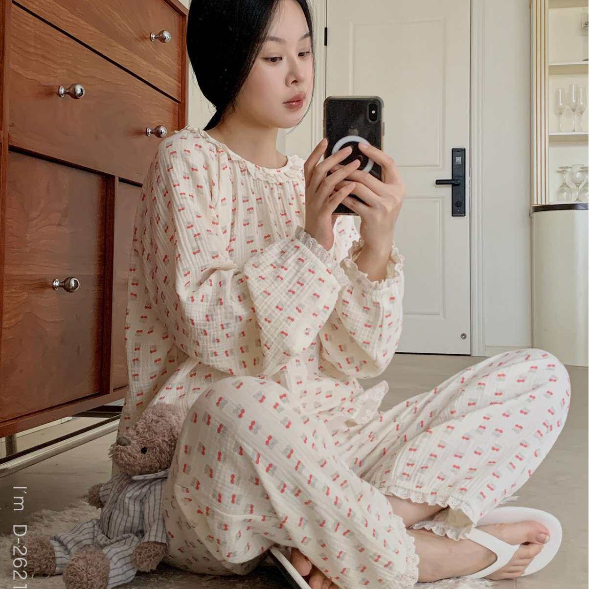 2026杜小宅秋款蕾丝花边小碎睡衣/家居服套装
