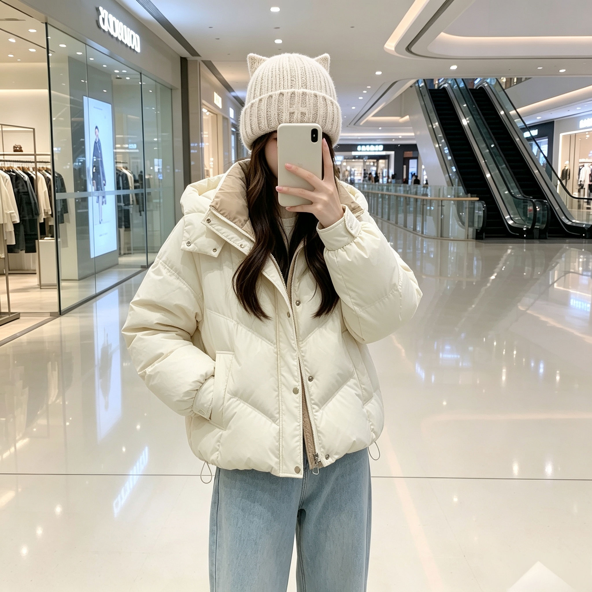 韩版短款羽绒棉服女宽松加厚连帽面包服小个子2026年冬季外套