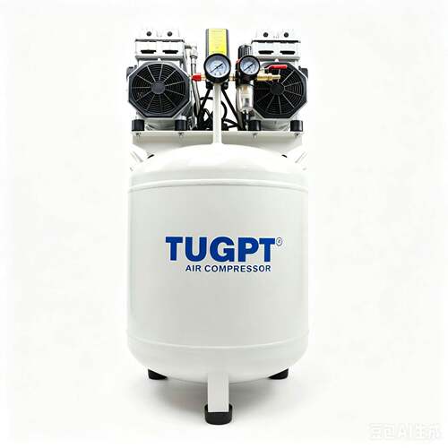 TUGPT立式60L小型无油空压机牙科实验室木工包装移动空气压缩机