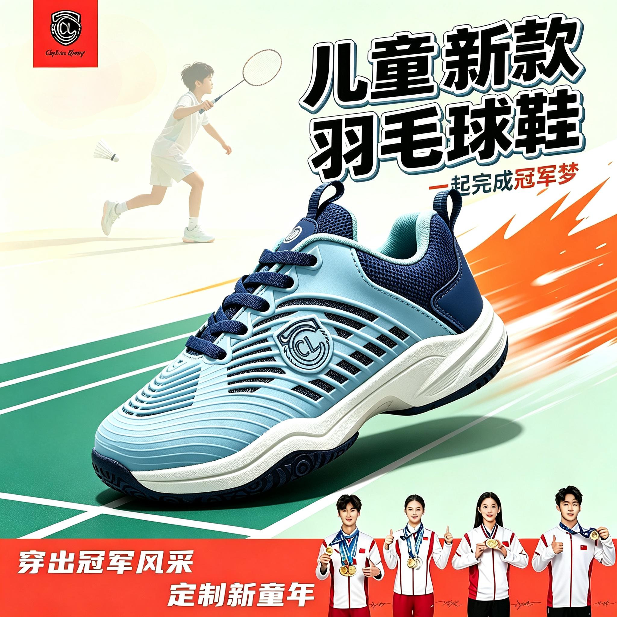 儿童羽毛球训练鞋防滑减震防崴脚图片