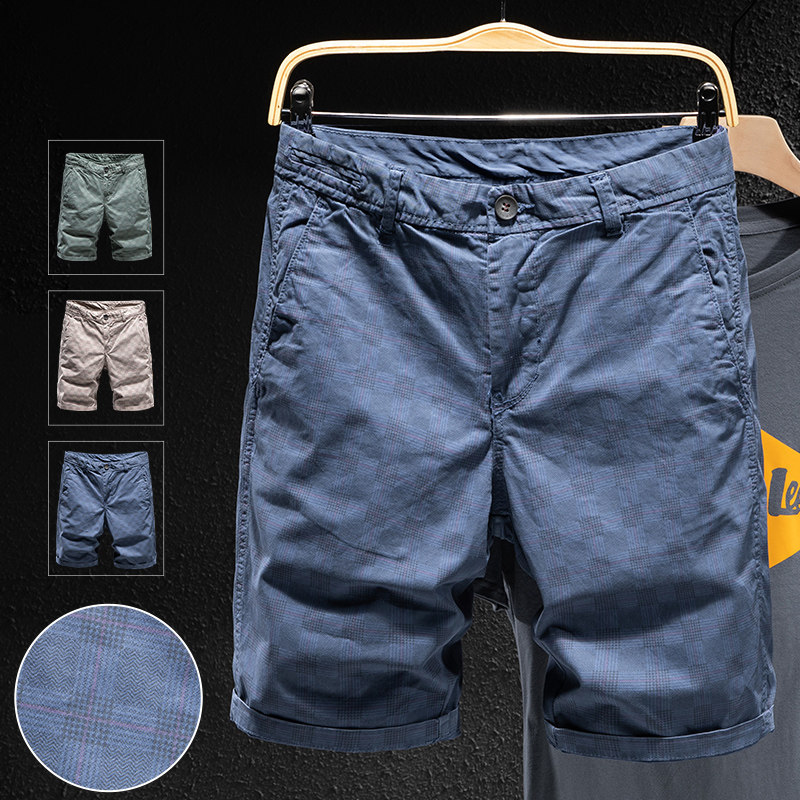 格子短裤男宽松休闲男士沙滩裤纯棉中裤夏季薄款外穿潮牌5五分裤|msdalam kategori Pakaian Lelaki, seluar santai - dari Buy2taobao.com untuk memberikan perkhidmatan ejen Taobao profesional membeli