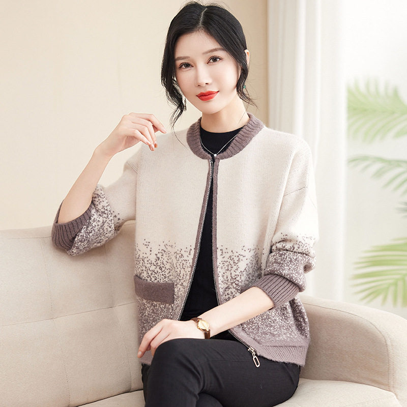中老年女装春装毛衣开衫2025新款