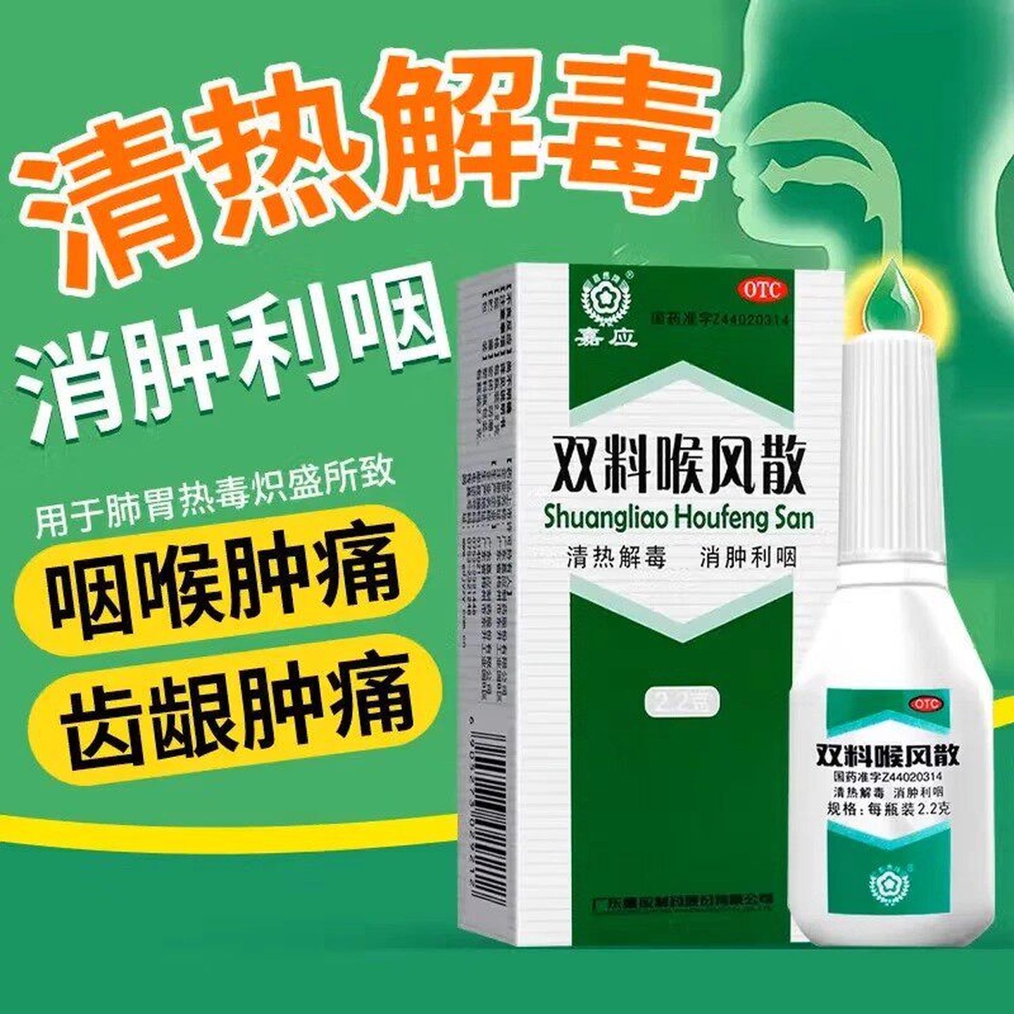 嘉应双料喉风散专用喷剂喷雾剂散剂散粉清热解毒口腔溃疡咽喉图片