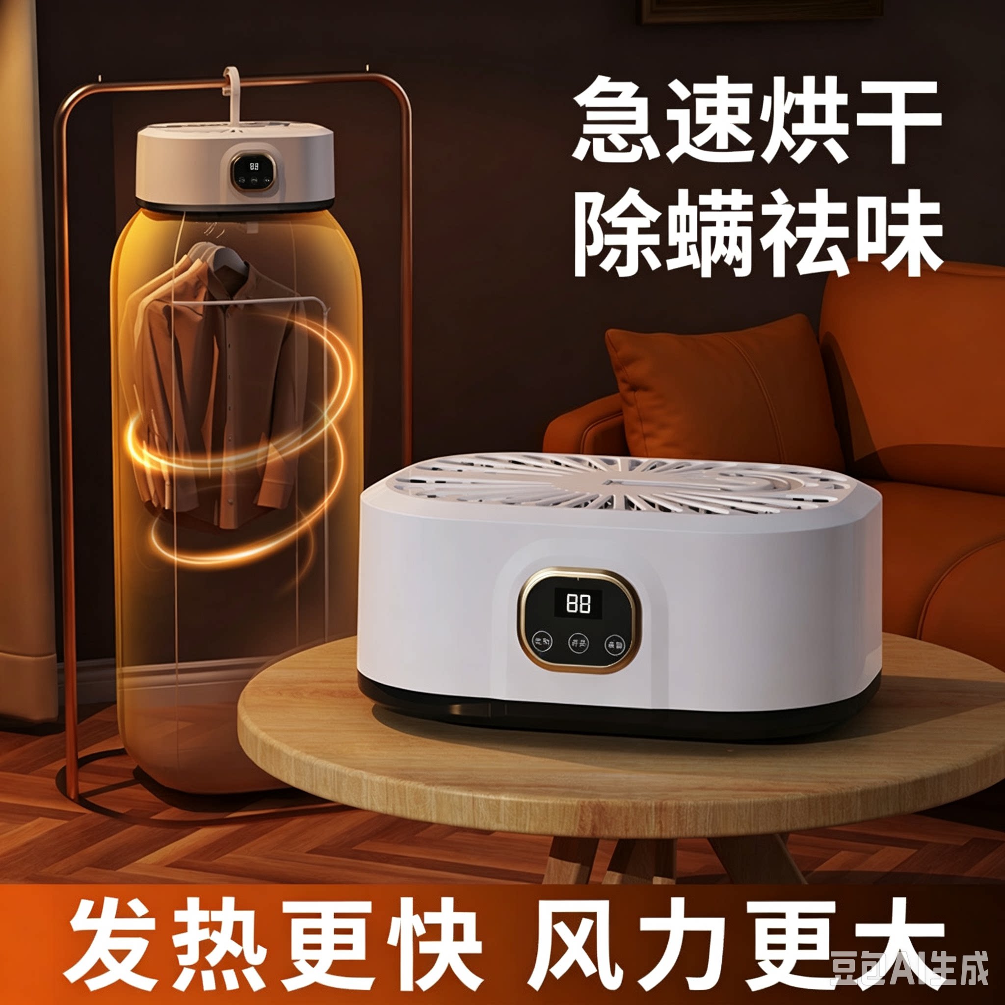 家用可折叠便携迷你衣物烘干机数显母婴宿舍干衣机烘干衣架zc