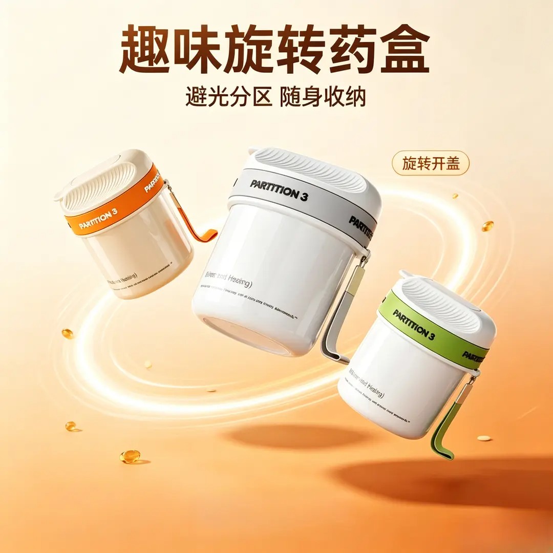 小药盒便携分装药丸收纳盒医护分装器便携7天分装药盒K