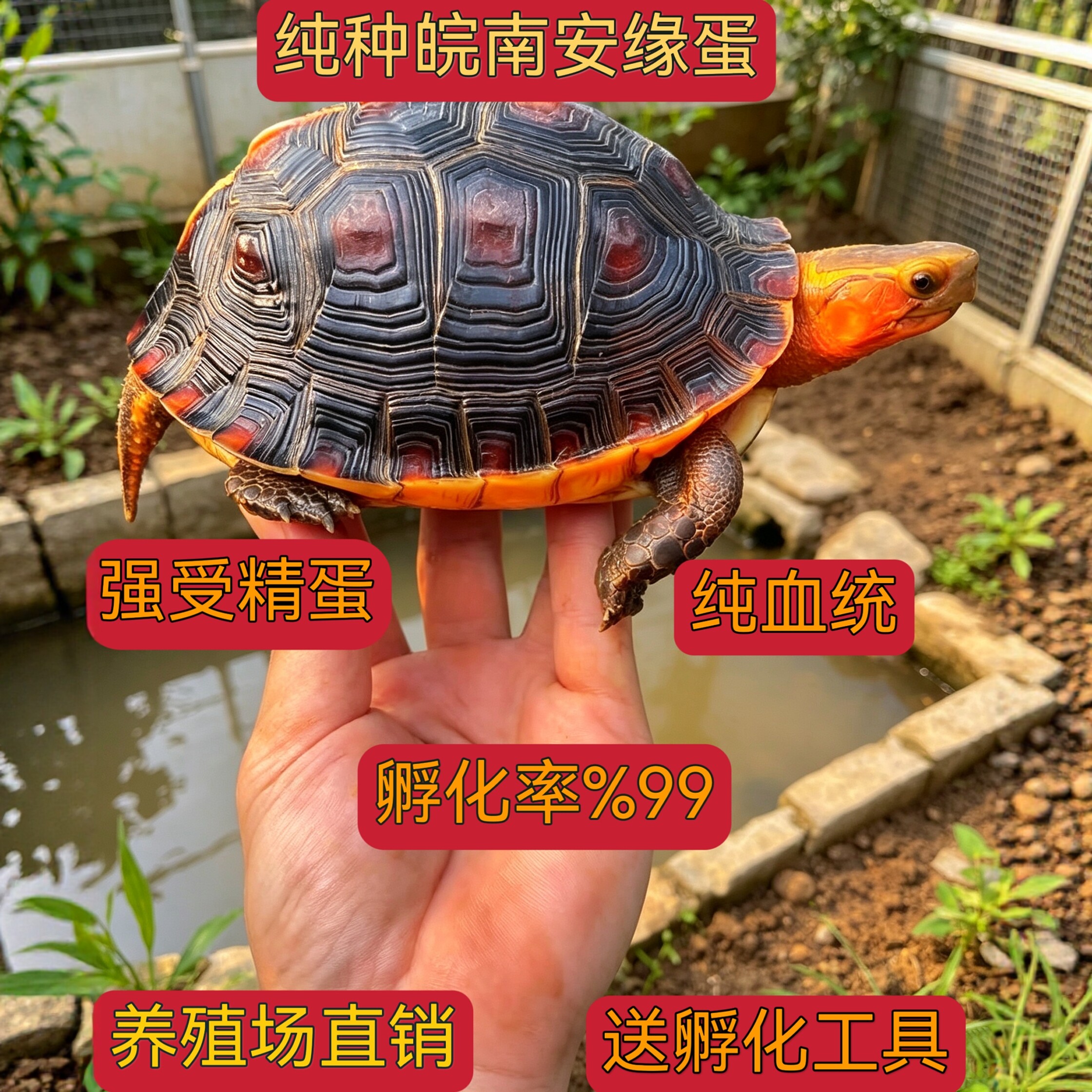 黄缘龟蛋闭壳龟蛋皖南安缘蛋台缘大陆缘受精蛋好孵化送孵化工具