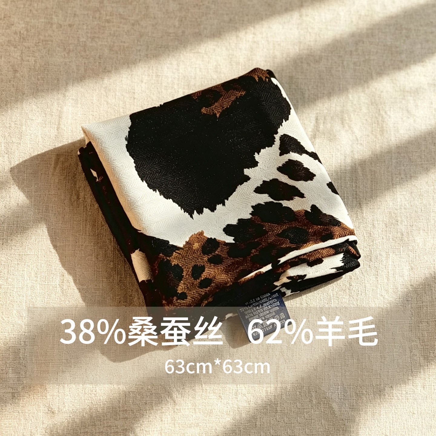 高级感老钱风真丝羊毛围巾女秋冬