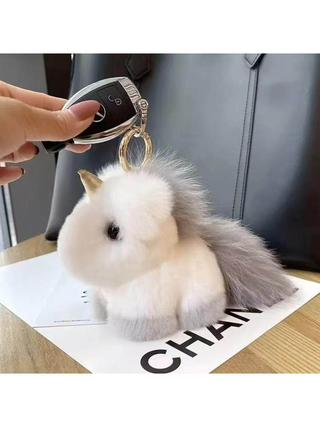 Unicorn pendant cute plush imitation mink hair unicorn keychain pendant exquisite doll bag accessories for women