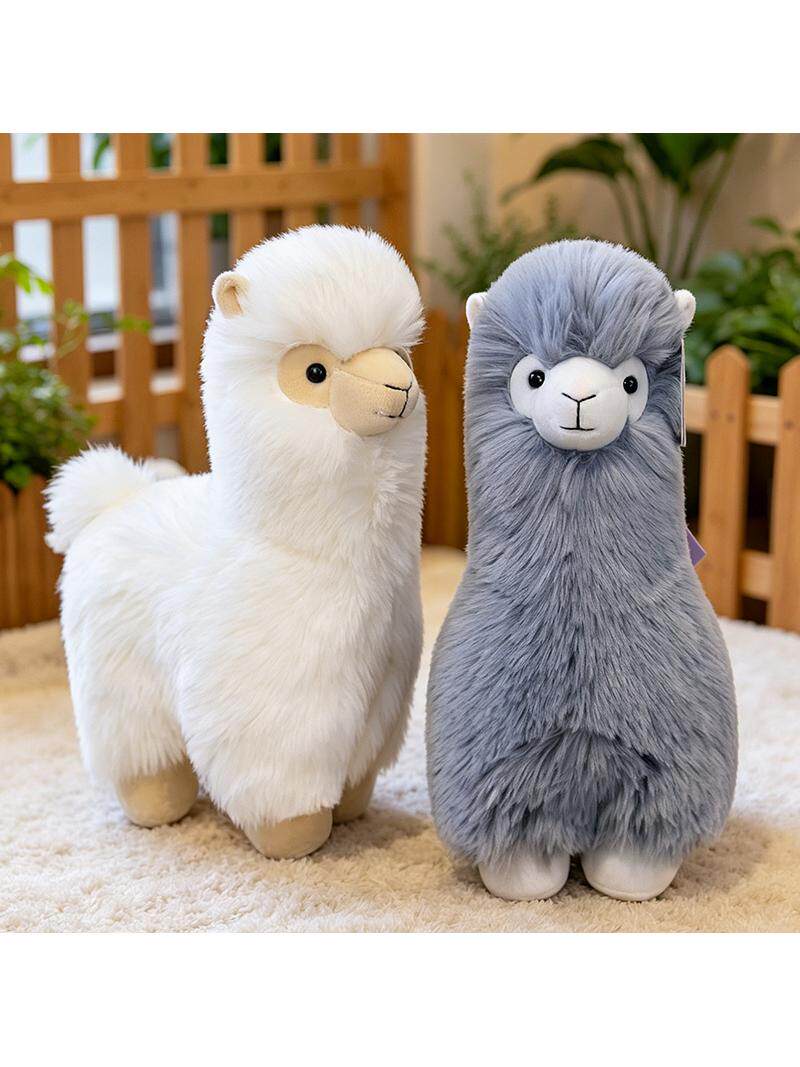 New cute snowy alpaca plush toy doll, simulated alpaca children's doll, birthday gift for girlfriend