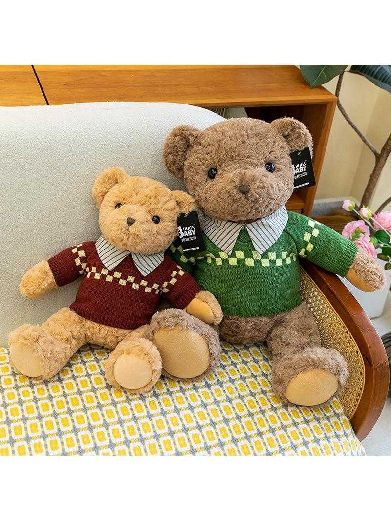 Genuine Hug Baby Bear Boy Birthday Gift Cute Shirt Retro Sweater Bear Plush Toy Doll