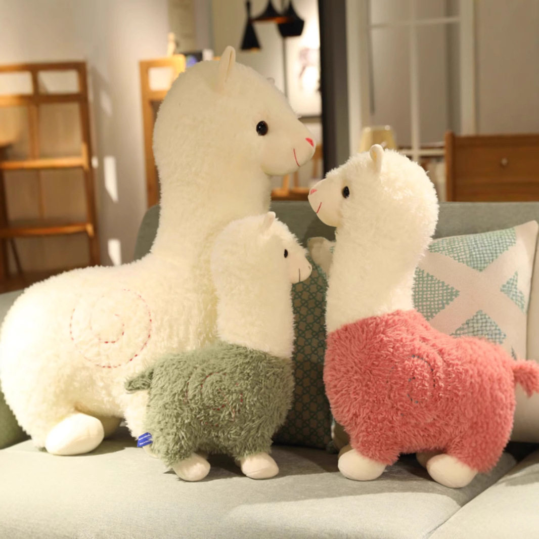 Manufacturer's spot straight hair llama pillow doll small woolen plush toy grass mud horse doll doll girl gift