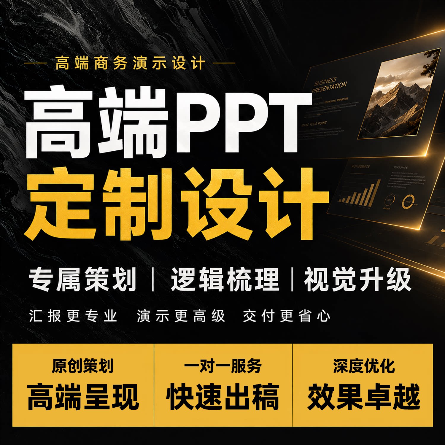高端PPT定制设计商务演示原创策划一对一服务深度优化效果卓越