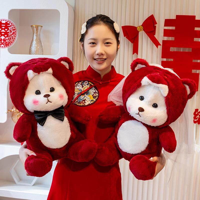 婚庆用品床上对娃礼物公仔婚礼高档床头摆件婚房结婚压床娃娃一对